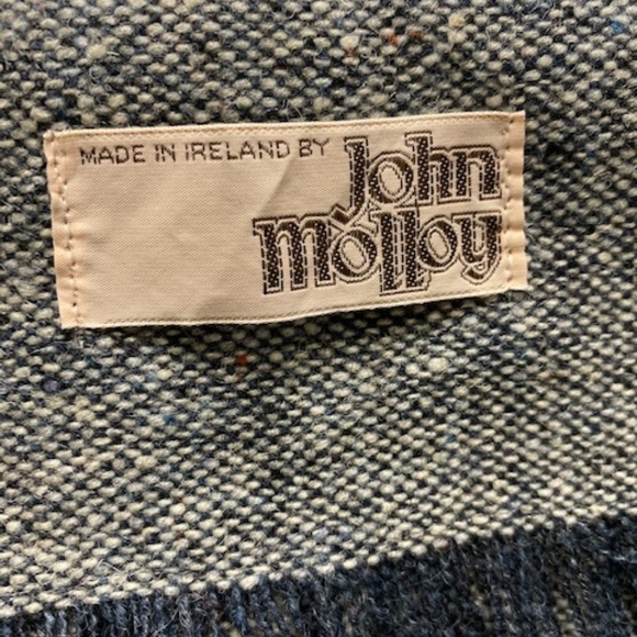 John Molloy Wool Scarf, Blue, Made in Ireland - Picture 6 of 6